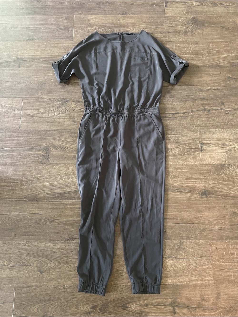 Women's Ann Taylor Loft Gray Short Sleeve Pant Jumpsuit, Size 6
